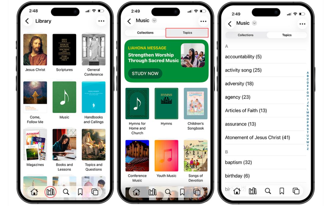 Gospel Library adds new music tools for listening, singing and worship